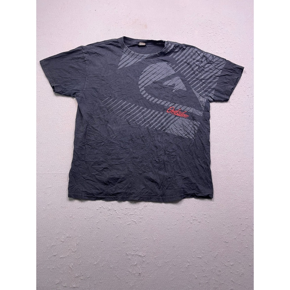 Quiksilver T-Shirt‎ Cotton Black Graphic Large Mens